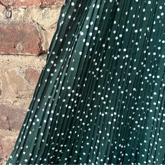 Chic Dark Green Polka Dot Maxi Skirt - Picture 3 of 6